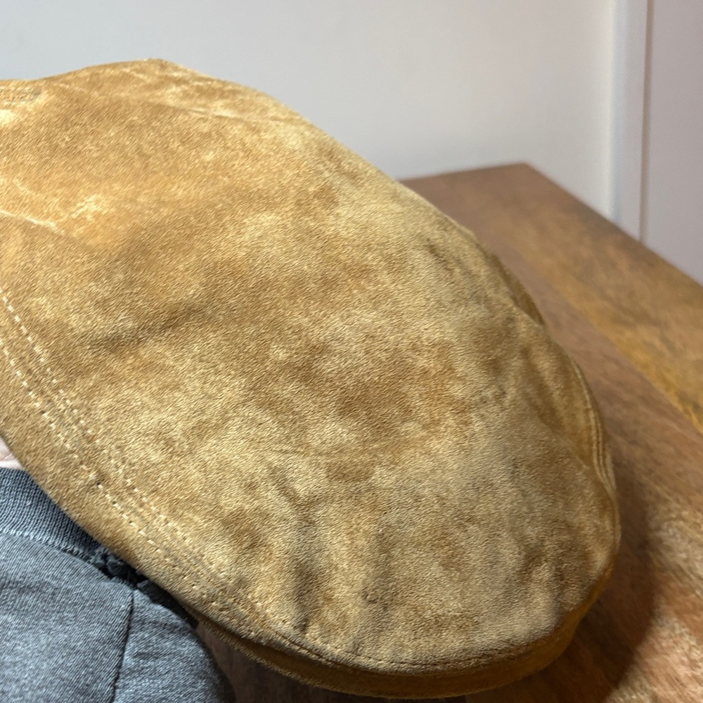 Worth & Worth Vintage Tan Suede Flat Cap 7 3/4 XL